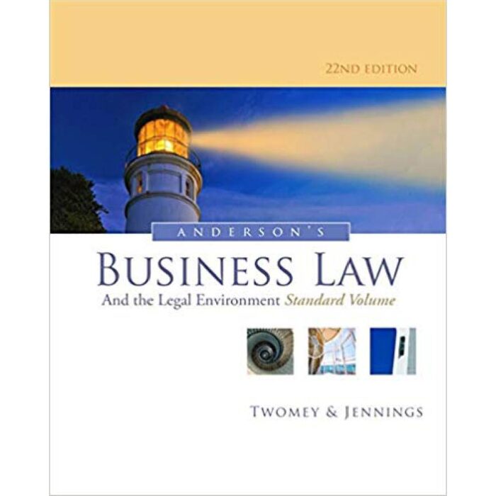 Andersons Business Law And The Legal Environment Standard Volume 22nd Edition By David – Test Bank