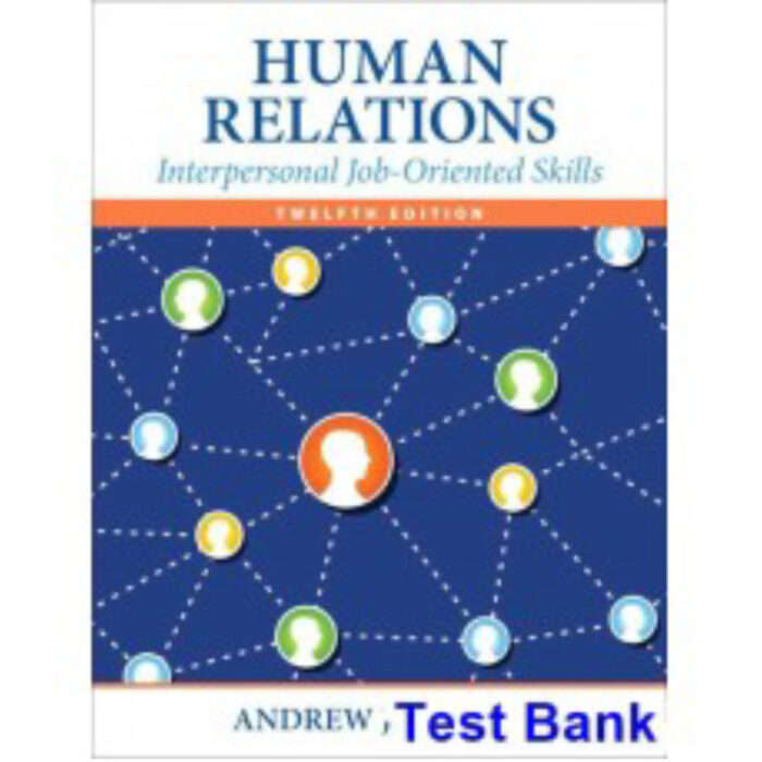 Human Relations Interpersonal Job Oriented Skills 12th Edition DuBrin Test Bank