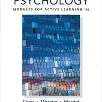 Psychology Modules For Active Learning 14th Edition By Dennis Coon – Test Bank